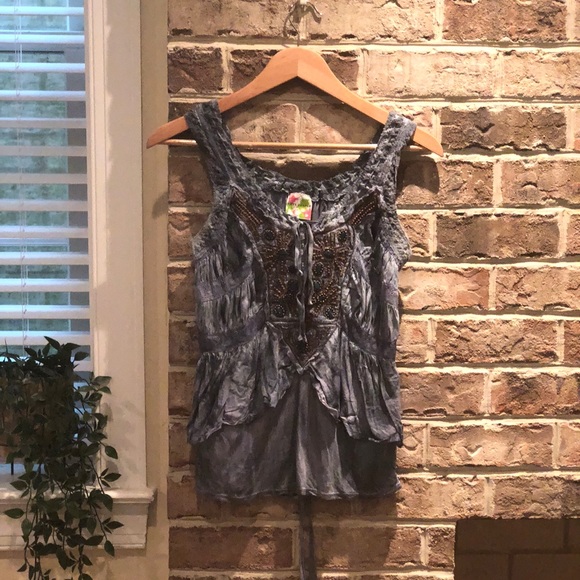 Free People Tops - Free People blue tie-dye sleeveless top